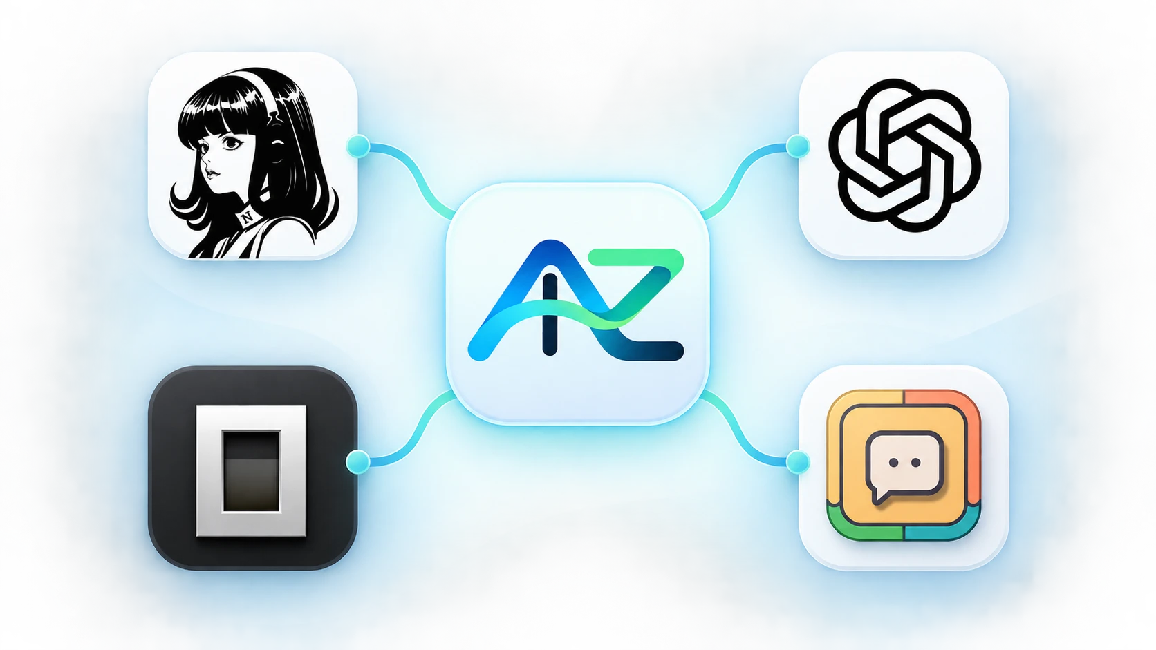 نمای شماتیک اتصال AI Zamin Desktop به Hermes، Codex، OpenCode و Chatbox